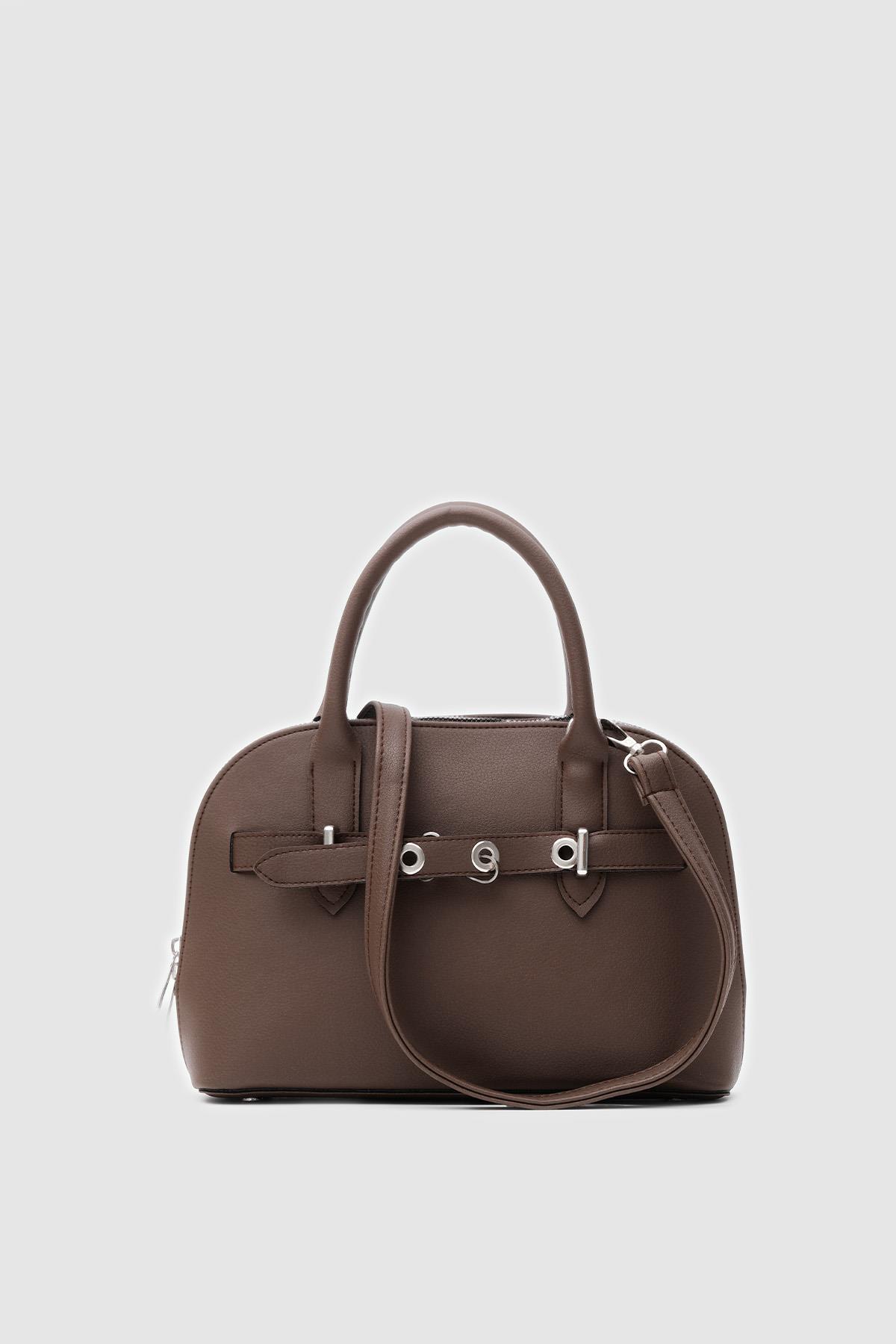 Elegant Brown Faux Leather Handbag
