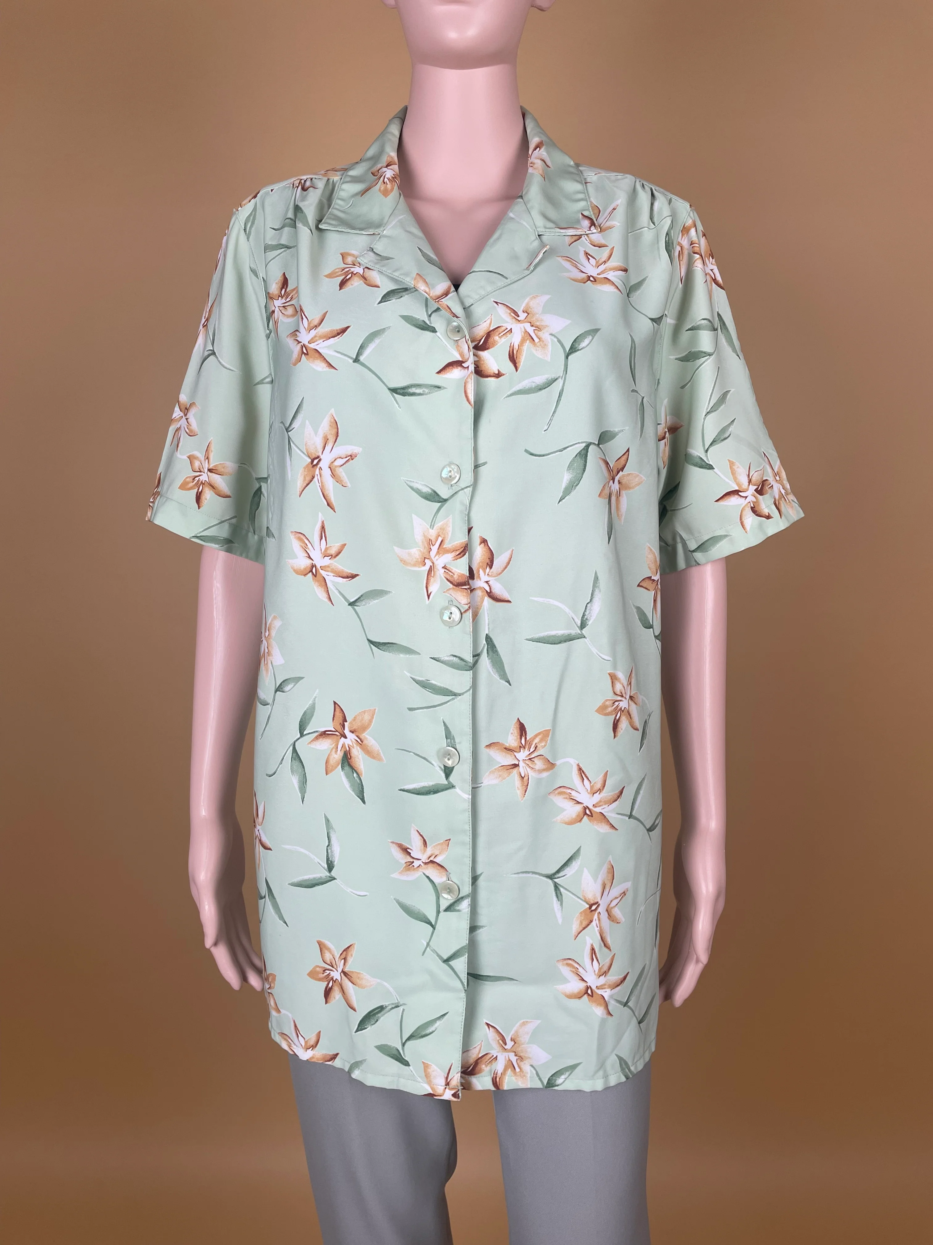 Elegant Floral Printed Satin Shirt