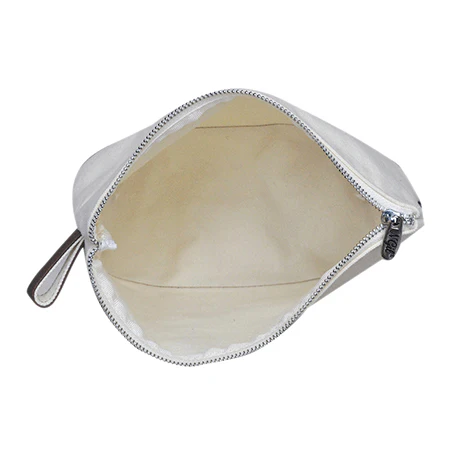 Canvas And Leather Zipper Pouch