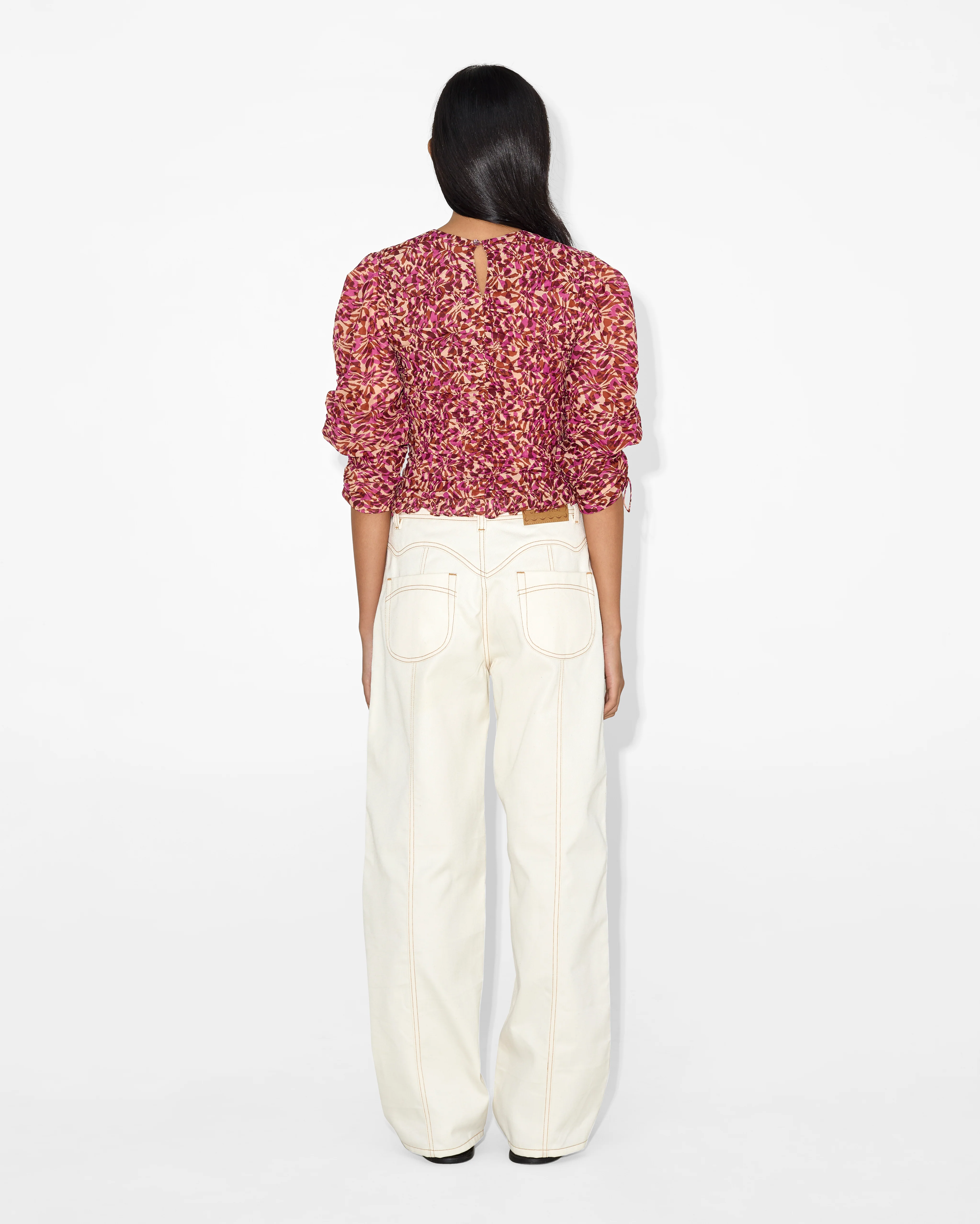 Floral Print Puff Sleeve Blouse