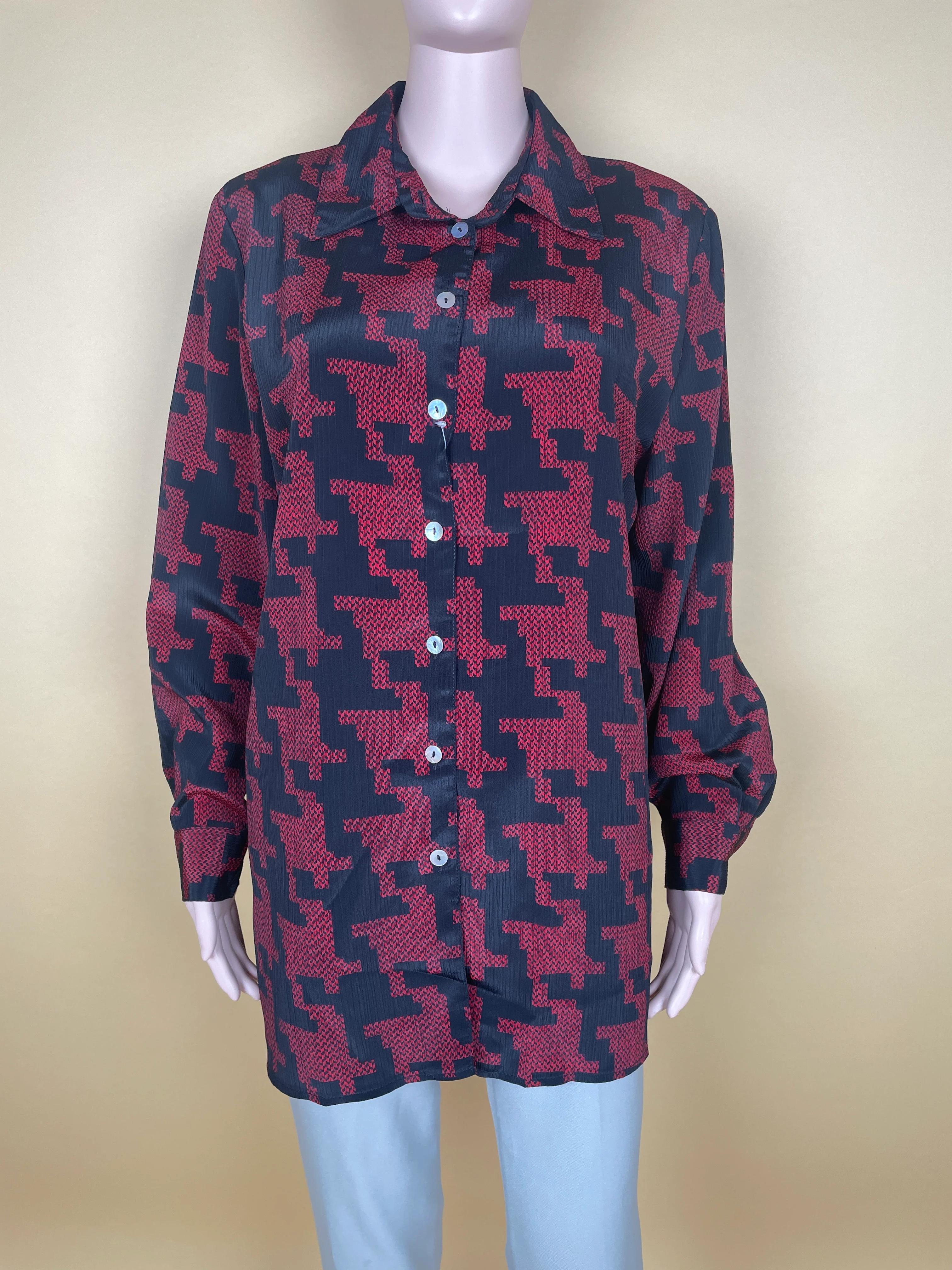 Trendy Patterned Long Sleeve Shirt