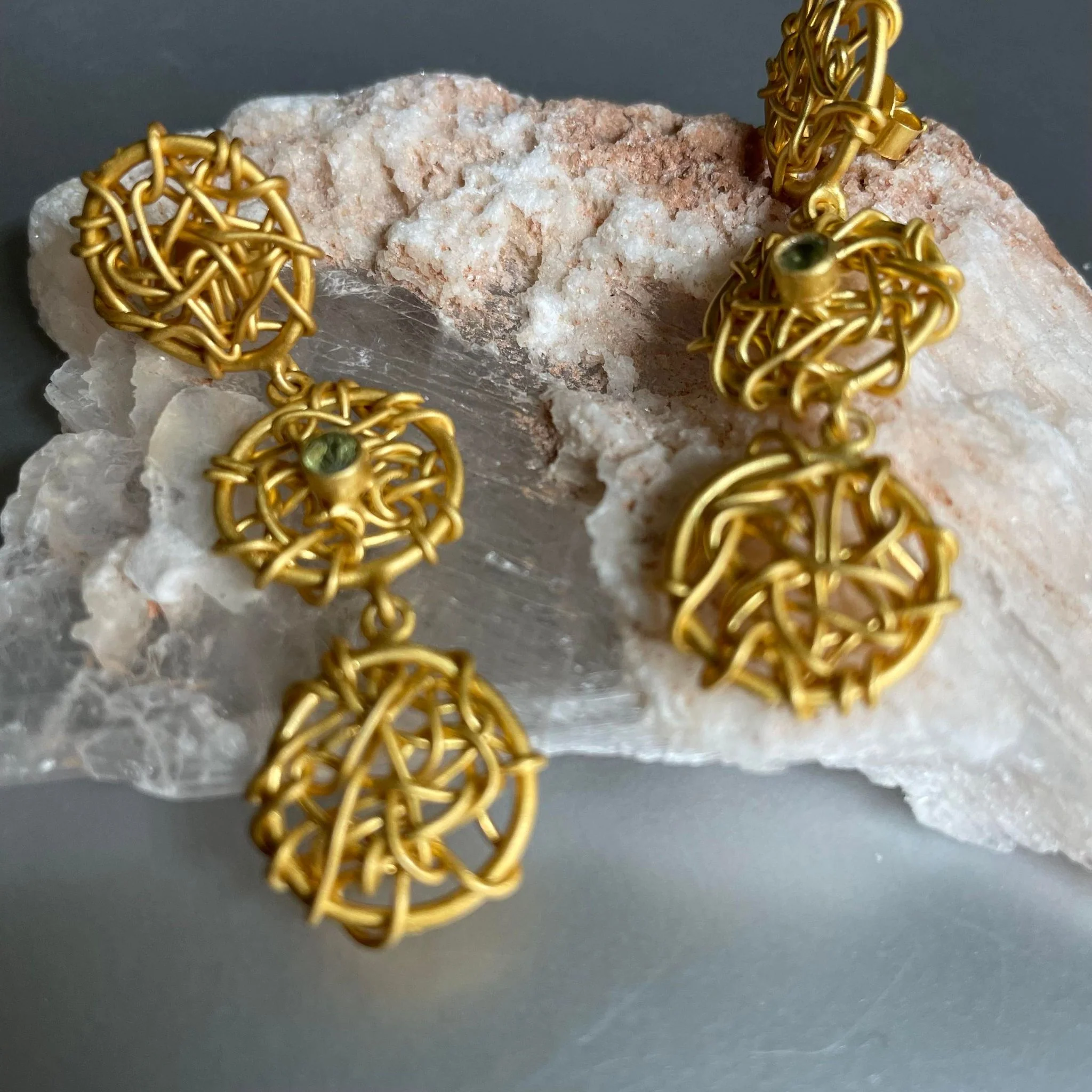 Intricate Wire Mesh Earrings