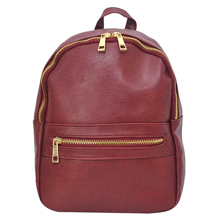 Elegant Burgundy Leather Backpack
