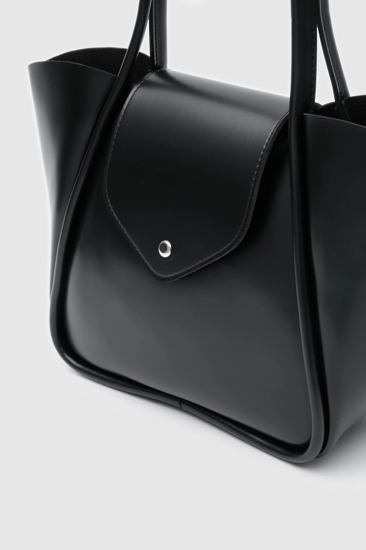 Elegant Black Faux Leather Bag