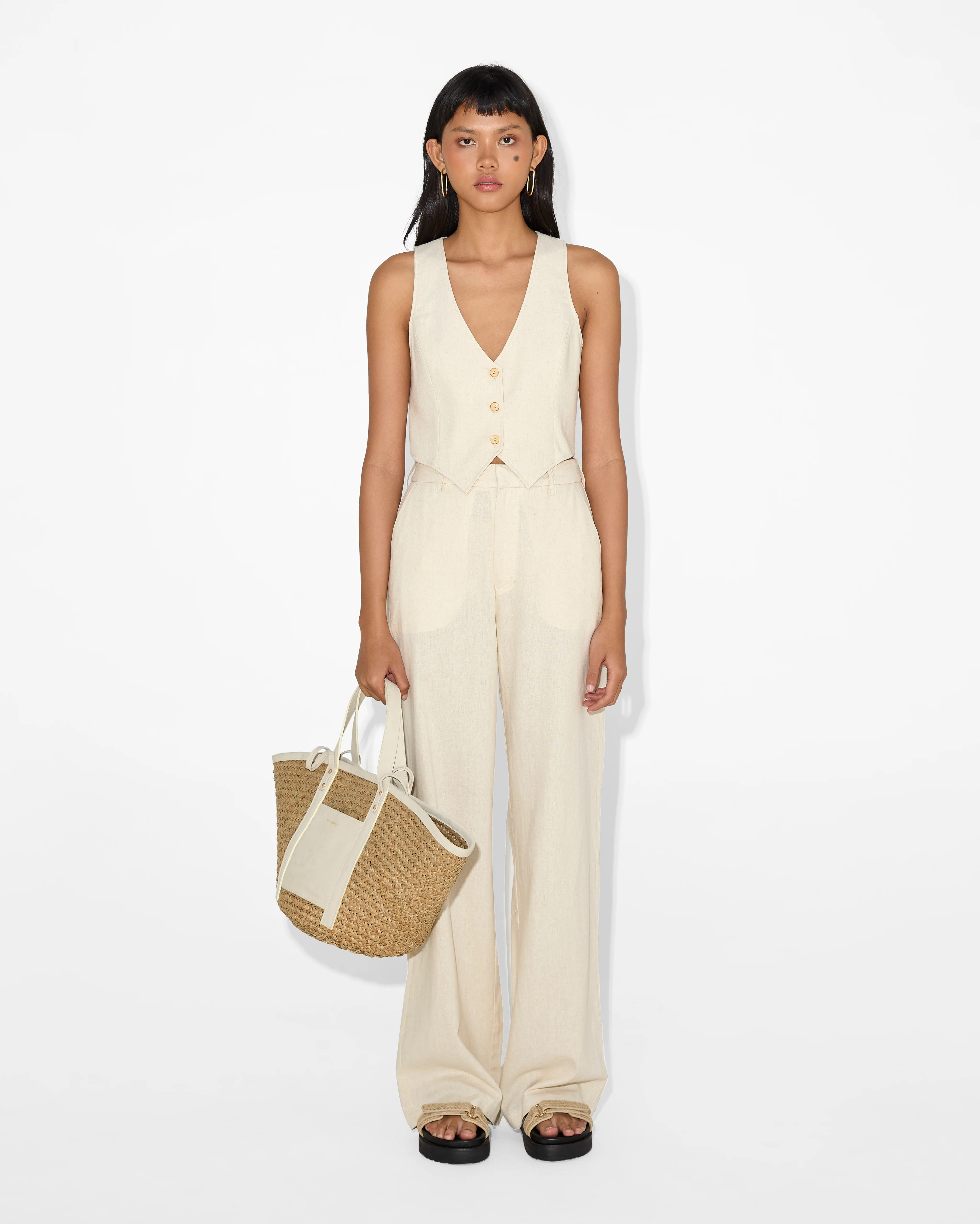 Elegant Linen Sleeveless Vest