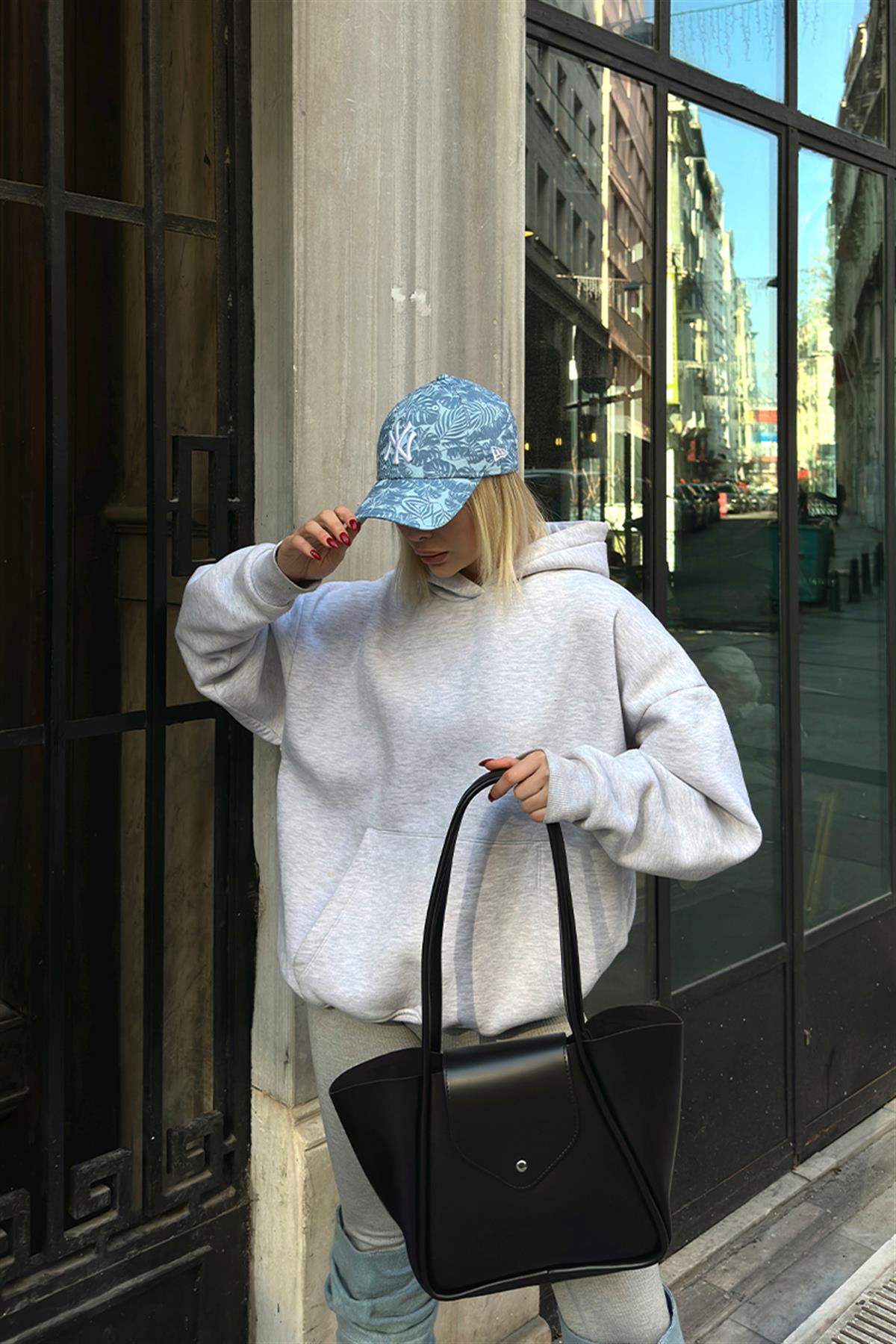 Elegant Black Faux Leather Bag