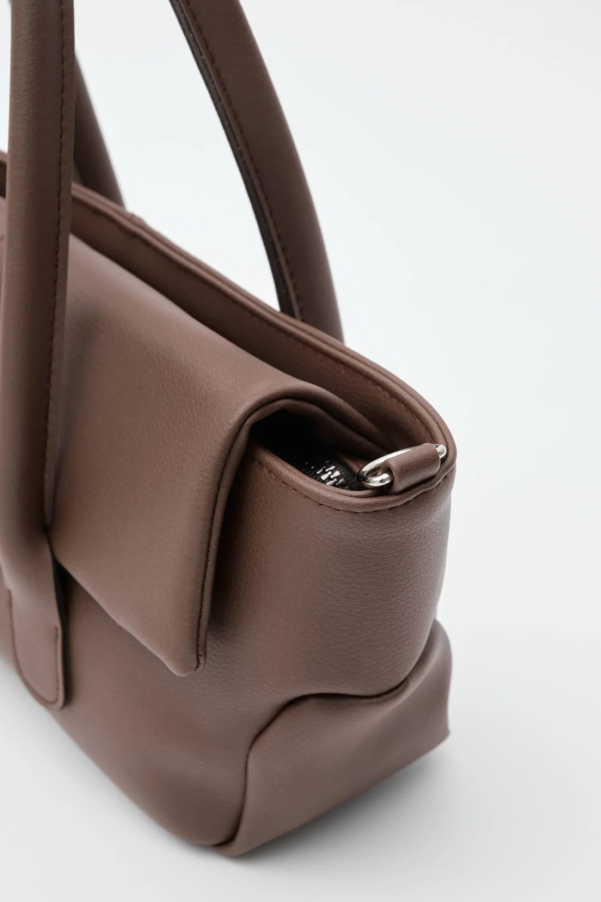 Chic Brown Faux Leather Handbag