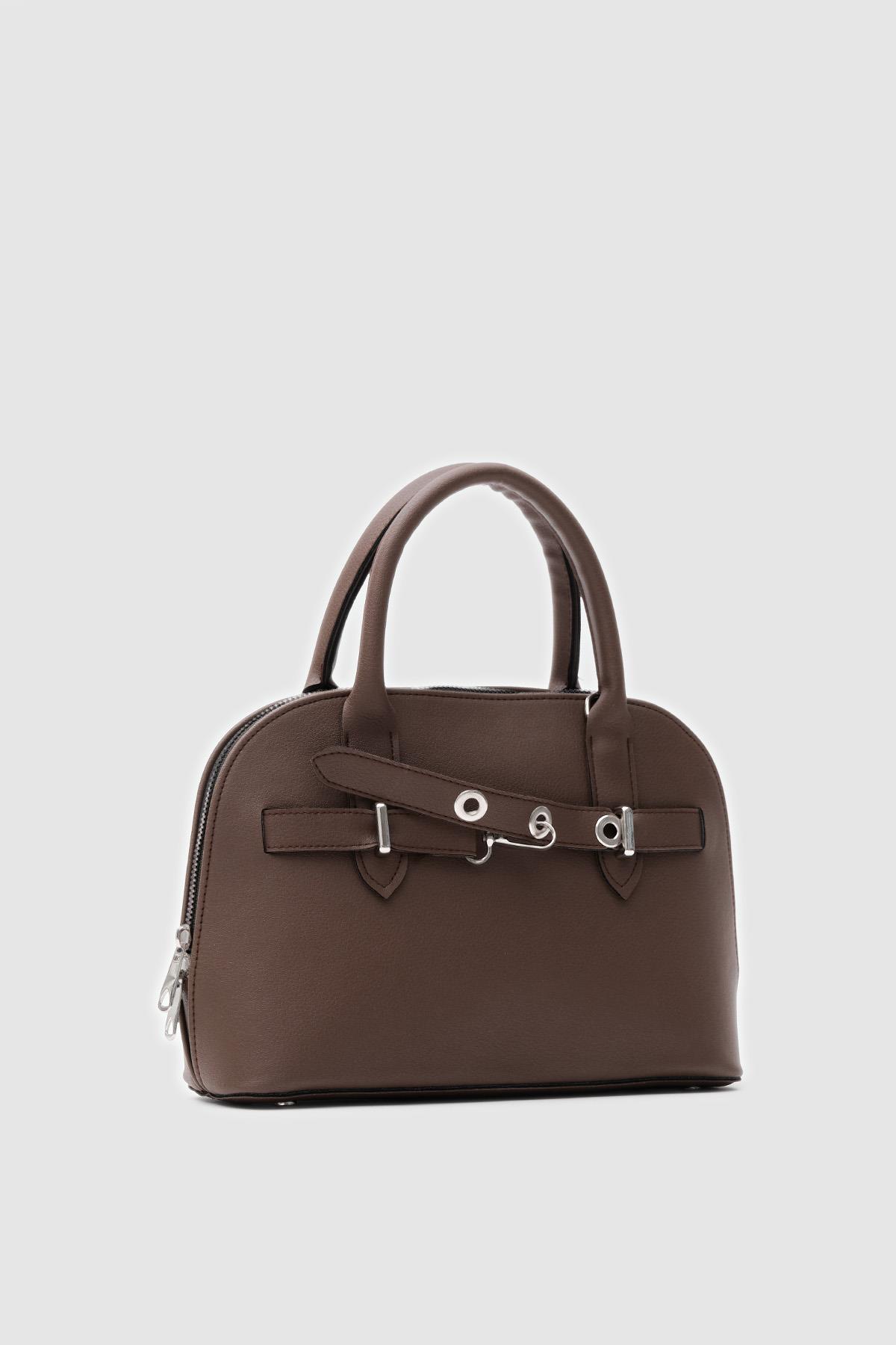 Elegant Brown Faux Leather Handbag