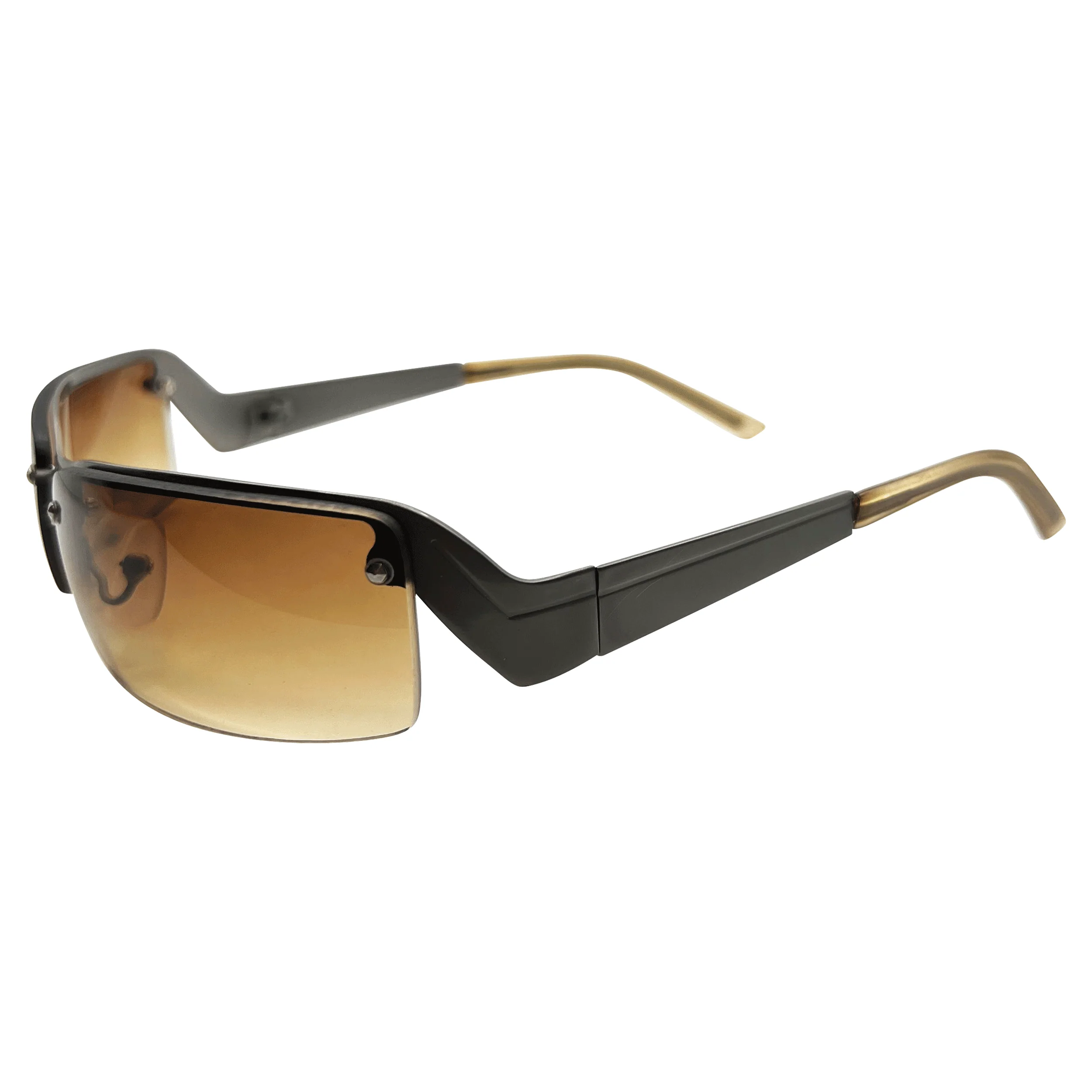 Stylish Semi-Rimless Rectangular Sunglasses